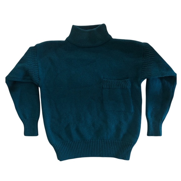 1980’s Vintage Gap & Co 100% Wool Mock Neck Sweater Womens Size Small. Deep Teal - Picture 1 of 6